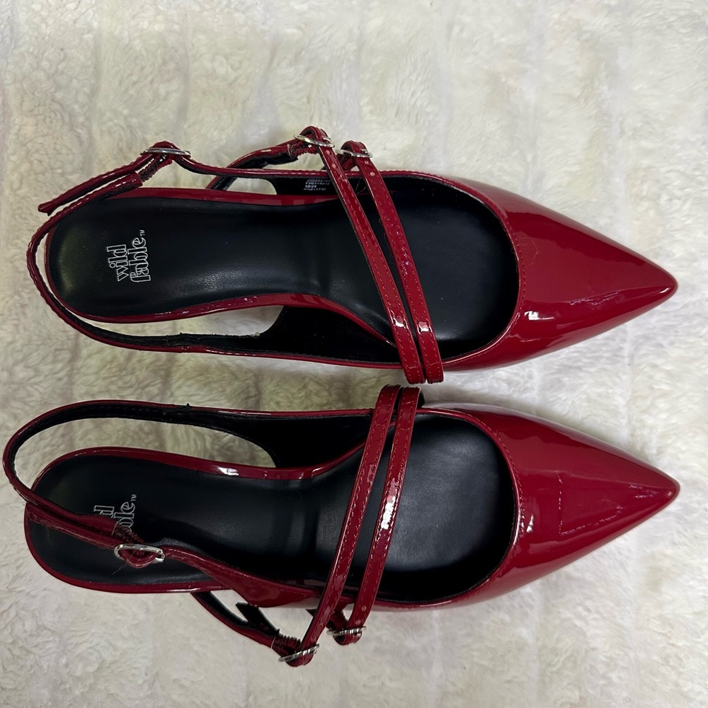 DIVA Lounge Red Patent Slingback Heels